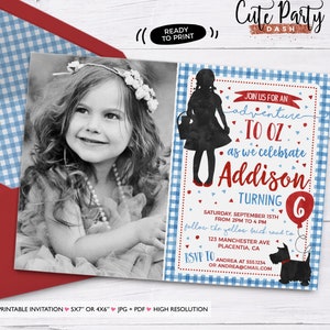 Wizard of Oz Birthday Invitation: Dorothy Silhouette (Digital Download)