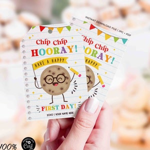 First Day of School Cookie Gift Tag: Editable Printable (Instant Download)