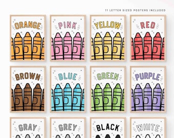 Farbposter Set: Elementary Classroom Decor (Digitaler Download)