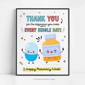 Pharmacy Week Appreciation Sign: Thank You Decor (Digital Download)