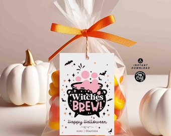 Witches Brew Halloween Gift Tag, Editable Treat Tag (Instant Download)
