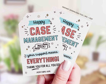 Case Management Week Printable Gift Tag INSTANT DOWNLOAD Printable Case Manager Appreciation Week Editable Tag CM Week Case manager gifts