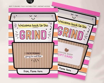 Coffee Gift Card Holder: Teacher First Day Printable (Digital Download)