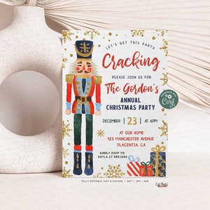 Editable Nutcracker Christmas Party Invitation Template (Instant Download)