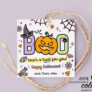 EDITABLE Boo a Treat for You Gift Tag Template Halloween Teacher Staff ...