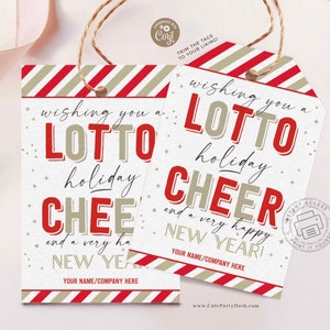 Weihnachten wünscht Ihnen einen Lotto Holiday Cheer Geschenkanhänger, Wertschätzung Geschenkanhänger, Lotterieschein Weihnachtsgeschenkanhänger, SOFORTIGER DOWNLOAD EDITIERBAR