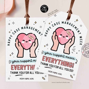 Case Management Week Printable Gift Tag INSTANT DOWNLOAD Printable Case Manager Appreciation Week Editable Tag CM Week Case manager gifts
