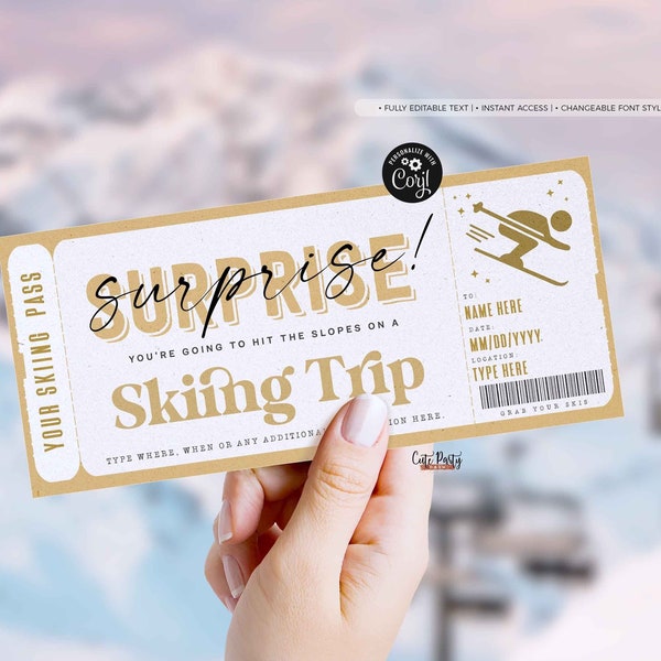 Ski Pass Template Etsy Ski Pass Template Etsy