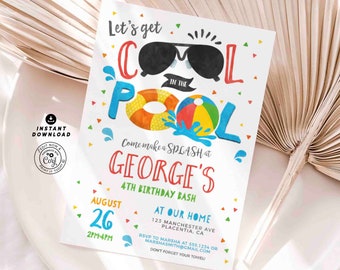 Pool Party Birthday Invitation: Editable Summer Theme (Digital Download)