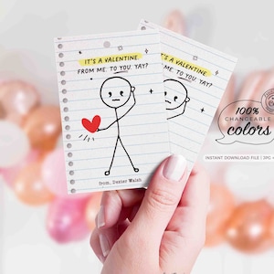 Cartões engraçados para o dia dos namorados, download instantâneo para impressão em sala de aula, etiqueta escolar para crianças, feliz dia dos namorados, cartão de humor editável