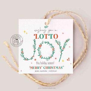 Weihnachten wünscht Ihnen ein Lotto Holiday Cheer Geschenkanhänger druckbare SOFORTIGER DOWNLOAD Holiday Appreciation Lotterieschein EDITIERBAR Geschenkanhänger