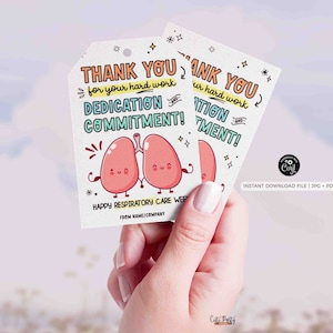 Respiratory Care Week Gift Tag: Editable Thank You (Digital Download)
