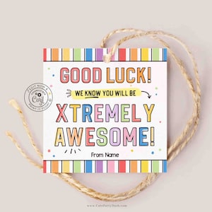 Good Luck Tag Printable Template EDITABLE Candy Treat Tag Team Competition good luck stickers Sports Candy gram Pun card INSTANT DOWNLOAD