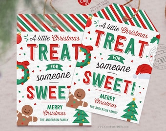 Editable Christmas Treat Gift Tags: Employee, Teacher Appreciation (Instant Download)
