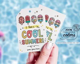 Ice Cream Summer Gift Tags | Printable End of Year (Digital Download)