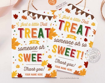 Cadeaukaartjes herfsttraktatie: waardering werknemer, leraar (INSTANT DOWNLOAD BEWERKBAAR)