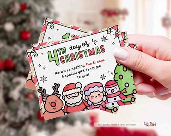 12 Days of Christmas Gift Tags, Printable Holiday Cards (Digital Download)
