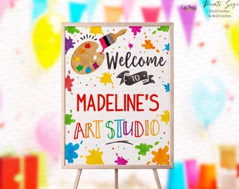 INSTANT DOWNLOAD, EDITABLE Art party Birthday Poster, Welcome Sign Door sign, Painting printable Sign Decor Crafts Art party 478 Corjl