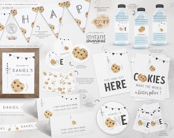 Milk and Cookies Birthday Party Decor: Minimalist Printable Set (INSTANT DOWNLOAD)