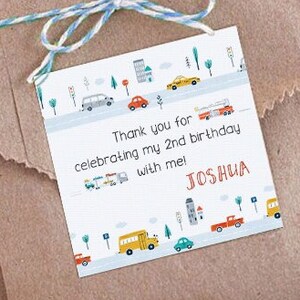 Editable Transportation Birthday Favor tag, Printable truck car birthday theme , INSTANT DOWNLOAD,City Transportation party decor #509 label
