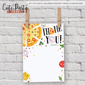 Pizza Party Thank You Card Printable (Digital Download)