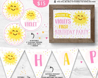 INSTANT DOWNLOAD You Are My Sunshine Birthday Centerpiece | Etsy