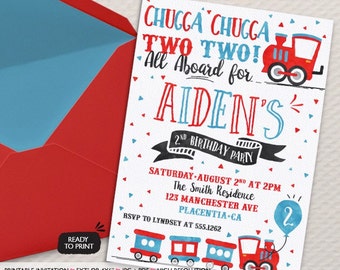 train invitation etsy