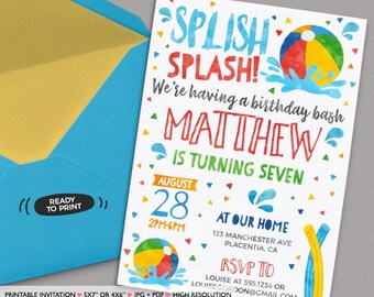beach ball invitation beach ball birthday party invitation etsy