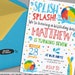 Pool party invitation Printable pool party Birthday invitation pool party decorations beach ball Birthday beach ball invitation summer poo01