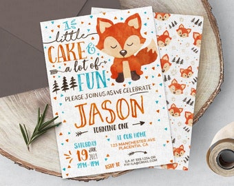 Fox Woodland Birthday Invitation: Editable Digital Party Invite (Instant Download)