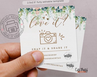 Greenery Snap & Share Card Template: Social Media Insert (Digital Download)