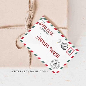From Santa Christmas Gift Tag Printable INSTANT DOWNLOAD Santa's Letter Christmas Favor Tag Christmas Do not open until December 25