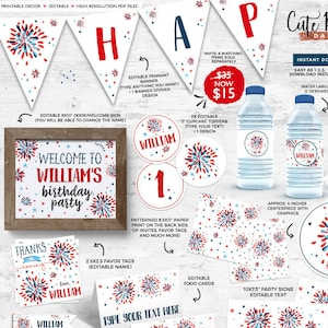 4th of July Party Decorations: Editable Printable Set (Digital Download)