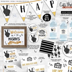 EDITABLE Two Legit To Quit Birthday Party decorations, Hip Hop printable 2 legit 2 quit digital download pdf decor 467 INSTANT DOWNLOAD