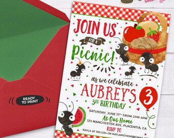 picnic invitation etsy