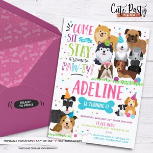 INSTANT DOWNLOAD Girl Puppy Make a Collar Sign Pet adoption party Adopt a Puppy Pet Birthday Party Puppy Dog Adoption Digital download 468 image 3