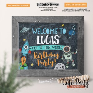 Astronaut Space Birthday invitation Template, EDITABLE Outer space birthday invite, First Trip Around The Sun, INSTANT DOWNLOAD, Rocket #380