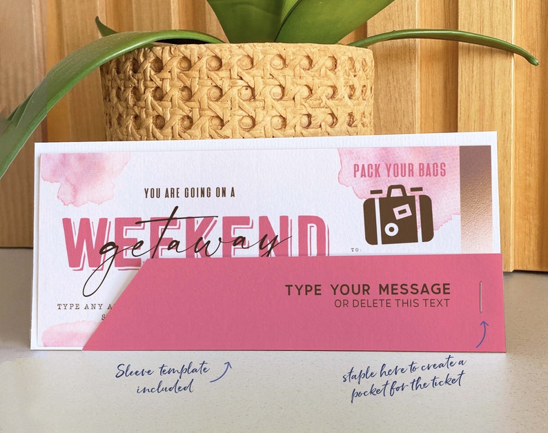Editable Weekend Getaway Voucher Template Surprise Trip Gift - Etsy