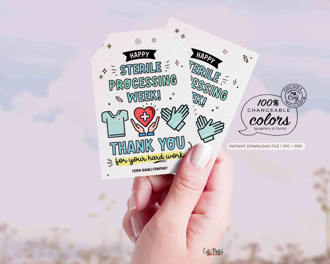 Sterile Processing Week Printable Gift Tag INSTANT DOWNLOAD Printable