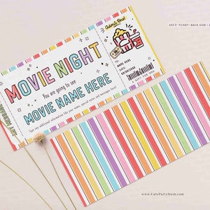 Surprise Movie Ticket Template, Gift Certificate Voucher, Birthday Movie Night Printable Theatre Cinema Premier Coupon #175 INSTANT DOWNLOAD