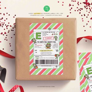 Editable Elf North Pole Shipping Label Mail Printable INSTANT DOWNLOAD Christmas From Santa Mail Sticker Package Tag Gift Postage Label FECH
