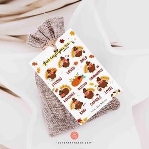 God Says You Are Religious Thanksgiving Gift Tag Printable INSTANT DOWNLOAD Christian Affirmation Tags Fall Appreciation Sunday School
