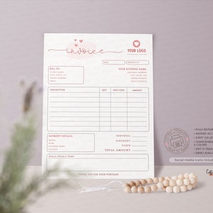 Pink Thank You for Your Order Insert Card Editable Template - Etsy