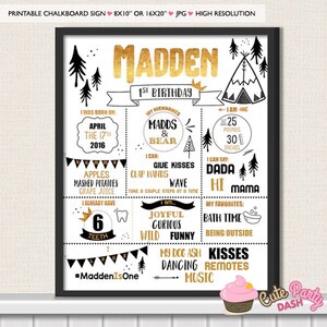 INSTANT DOWNLOAD EDITABLE Wild One Birthday Decorations Wild One black and Gold Party decorations Wild One First Birthday Printable Decor image 5