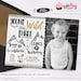 Young Wild and Three Birthday Photo invitation Tribal gold and Black teepee Birthday Printable Boho birthday young wild and Three invitation