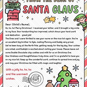 EDITABLE Official Letter from Santa Claus Nice List Certificate Bundle INSTANT DOWNLOAD Christmas eve box Printable Santa North Pole Mail