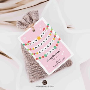 In My Christmas Era Gift Tag Printable INSTANT DOWNLOAD In My Merry & Bright Era Christmas Friendship Bracelet Unique Trendy Holiday Tag for