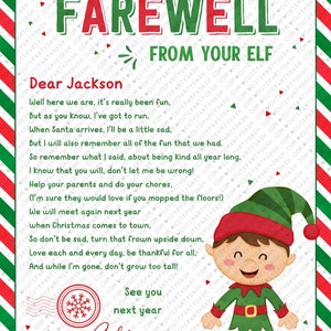 Elf I'm Back letter from elf Bundle  INSTANT DOWNLOAD Hello Letter from Elf EDITABLE Arrival Note Goodbye greetings Printable 600