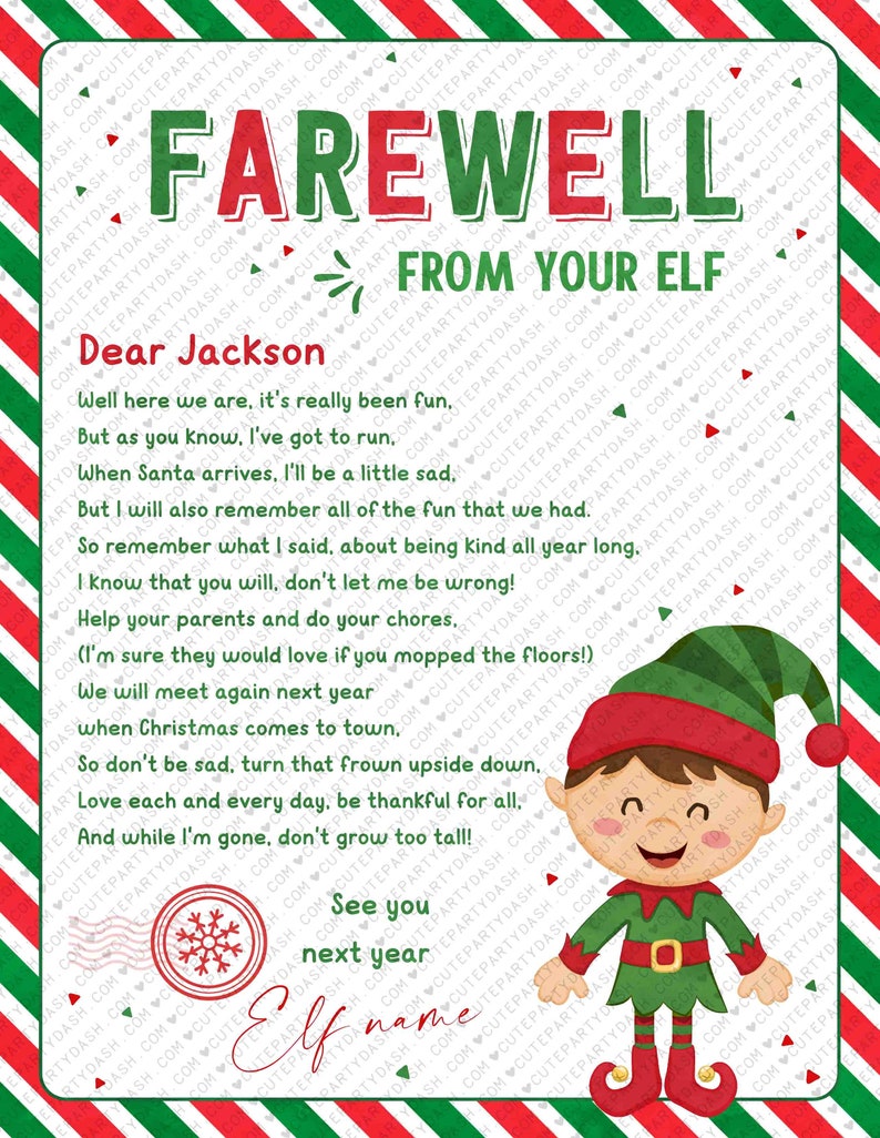 Elf I'm Back letter from elf Bundle  INSTANT DOWNLOAD Hello Letter from Elf EDITABLE Arrival Note Goodbye greetings Printable 600