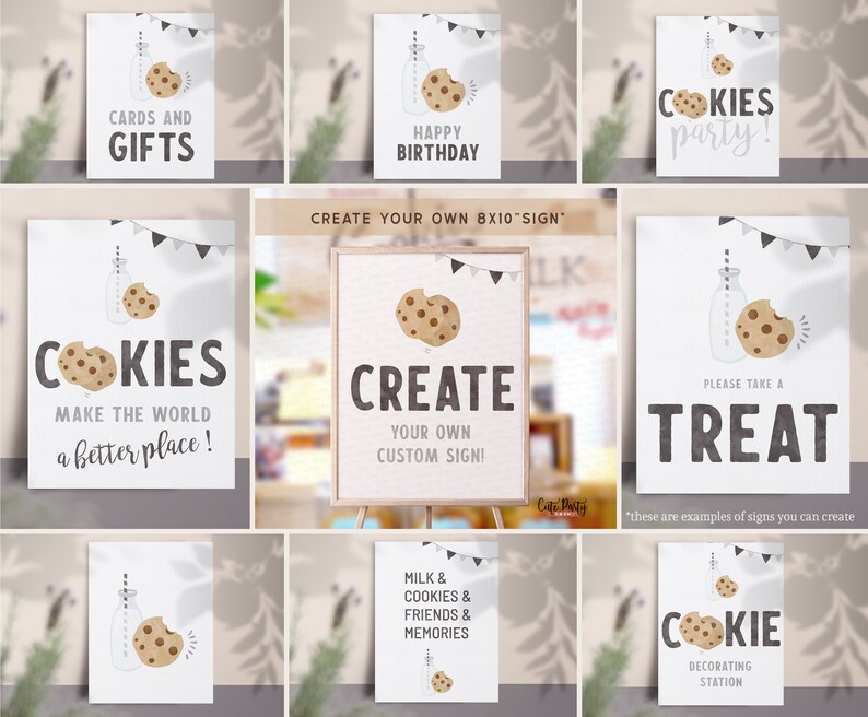 Minimalist Milk and Cookies Birthday decorations